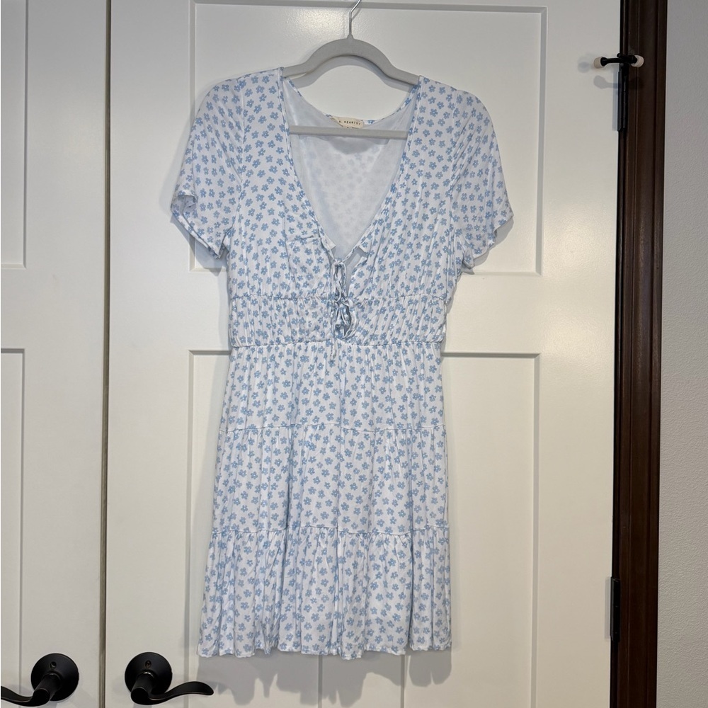 Pacsun La Hearts Blue and White Floral Sun Dress